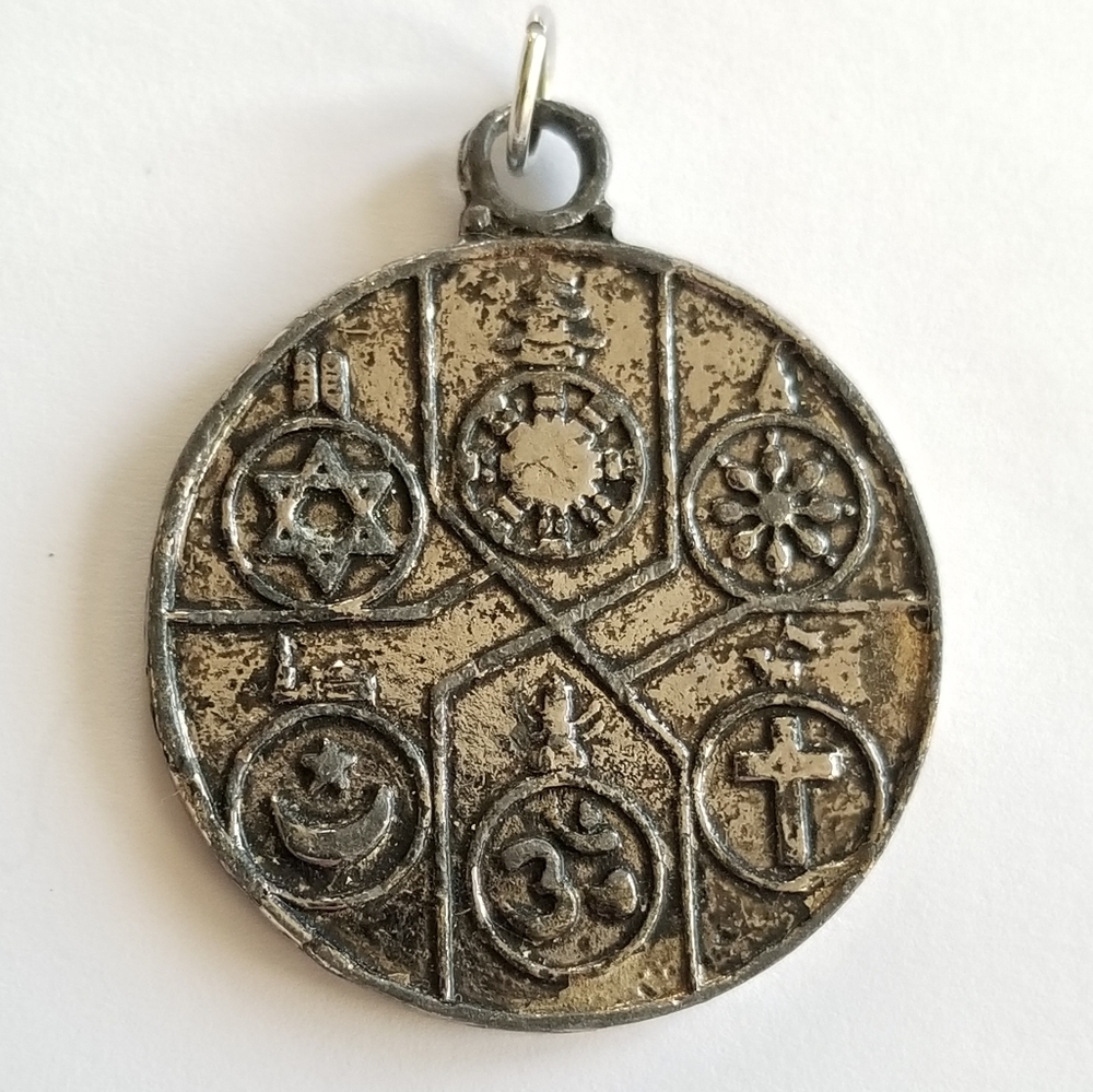 UU World Religions medal pendant coexist peace in Earth Unitarian